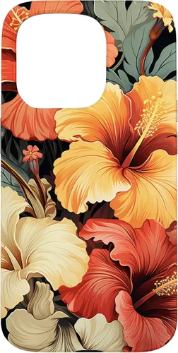 Miniatura 14 de Funda para iPhone 13 Pro Max con diseño tropical hawaiano amarillo rojo hibisco plumeria