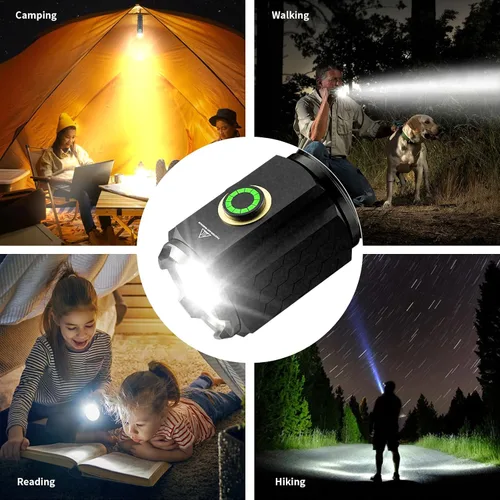 Miniatura 8 de Wind&Moon Linterna Mini de Altos Lúmenes Recargable, Linternas de Bolsillo Súper Brillantes, Luz Táctica EDC con Magnética, 5 Modos, USB-C, Compacta