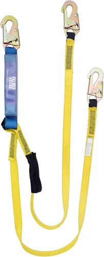 Miniatura 4 de Palmer Safety L112111 Cordón de Seguridad de Protección contra Caídas - Doble Pierna con Gancho para Varilla Corrugada, Amortiguador de Impacto