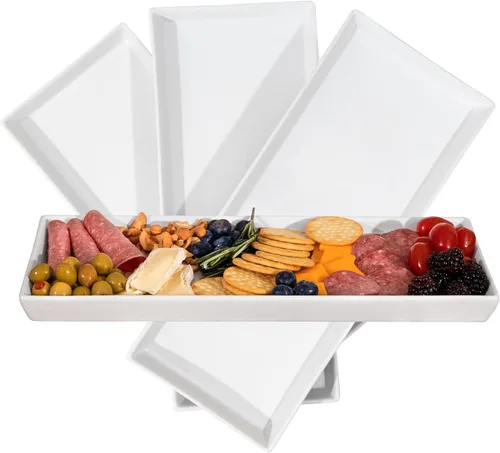 Miniatura 2 de Home Beets Bandejas de Servir de Cerámica Negro Mate (Platos Rectangulares de 14 x 6 Pulgadas) Platos de Servir para Entretenimiento, Comida