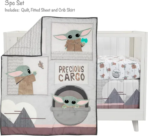 Miniatura 2 de Lambs & Ivy Star Wars The Child Baby Yoda - Juego de ropa de cama para cuna de bebé de 3 piezas Star Wars el niño
