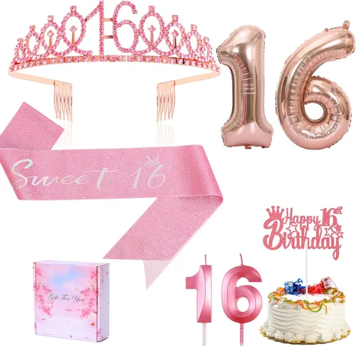 Miniatura 15 de Banda y tiara de cumpleaños número 7 con vela y corona de strass, mi 7º cumpleaños, topper de pastel de feliz cumpleaños, 7 globos de papel