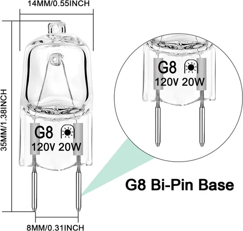 Miniatura 2 de Bombilla halógena para horno de microondas GE, bombilla de electrodoméstico para GE Samsung Kenmore Elite Maytag sobre la estufa de microondas, luz