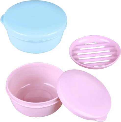 Miniatura 17 de 4 recipientes de jabón de viaje, caja de jabón portátil, funda de jabón a prueba de fugas, soporte de barra de jabón de plástico, camping, baño