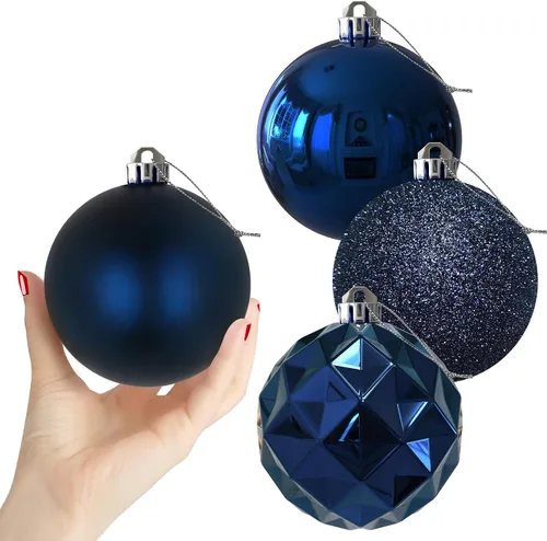 Miniatura 74 de Bolas de Navidad Grandes de 3.2" en Azul Bebé - Adornos para Árbol de Navidad, Bolas Colgantes Inastillables para Cumpleaños, Halloween, Boda
