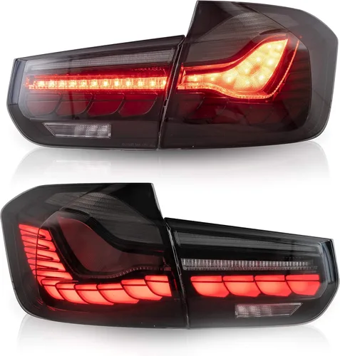 VLAND Conjunto de luces traseras OLED para BMW M3 / Serie 3 F30 F35 F80 Sedan 6ª generación 2012-2018, lámpara trasera mejorada con escamas de 13-18