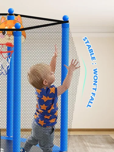 Miniatura 3 de Bluerise - Cama elástica de 55 pulgadas/6 pies, para niños, juego interior y exterior, con canasta de baloncesto para cama elástica, malla de Azul