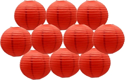 Miniatura 35 de Linternas de papel doradas chinas, japonesas, colgantes, redondas, para decoración de fiesta de Año Nuevo y Año Nuevo Lunar (12 unidades)