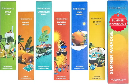 Miniatura 27 de Folkulture Juego de 6 varillas de incienso de primera calidad para playa, vacaciones de verano, sin carbón, orgánico, no tóxico, 45 minutos