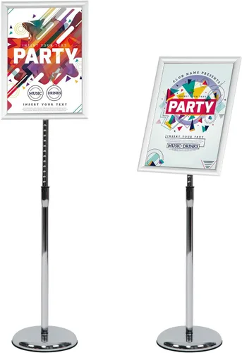 Miniatura 13 de 6 paquetes de soporte de cartel de pie ajustable de 11x17 pulgadas, soporte de pie para carteles de pie de alta resistencia con marco de apertura