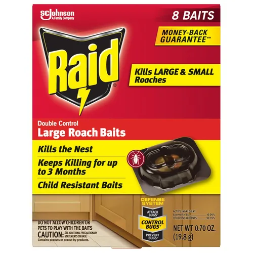 Miniatura 2 de Raid Cebos grandes de doble control para cucarachas para control de cucarachas en interiores, estaciones de cebo resistentes a los niños, 8