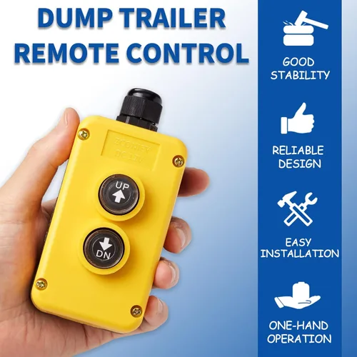 Miniatura 2 de ZCONIEY Interruptor de control remoto de 3 cables para remolque de descarga 12V para unidades de potencia de bombas hidráulicas de un solo efecto