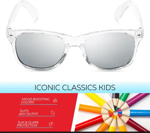 Miniatura 238 de Retro Rewind Lentes de sol para niños y niñas de 3 a 12 años, inastillables, UV400, lentes de sol para niños pequeños