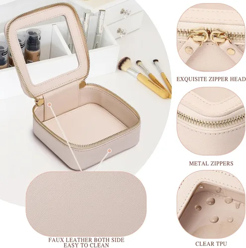 Miniatura 5 de Pinkmik Pequeña bolsa de maquillaje, mini estuche transparente para maquillaje y neceser con cremallera, organizador de bolsos para mujer