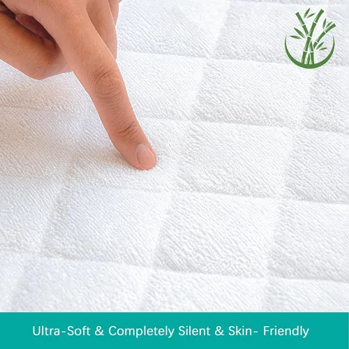 Miniatura 3 de Protector de colchón para cuna con cremallera, funda impermeable para colchón de cuna, transpirable y absorbente, funda de 6 lados totalmente