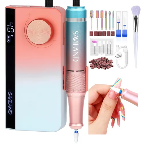 Miniatura 13 de SAVILAND Taladro de uñas eléctrico profesional de 50000 RPM: kit de taladro de uñas portátil 2026 para Nail Tech Arylic Nail Tools Elec