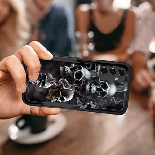 Miniatura 6 de Funda para Galaxy A14 5G, resistente de doble capa híbrida de policarbonato duro, goma suave, a prueba de golpes, funda protectora resistente