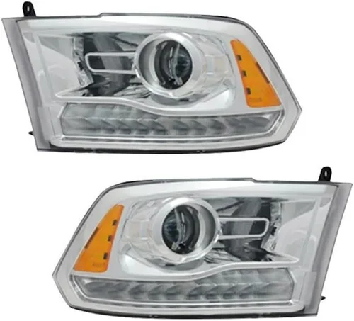 Miniatura 5 de Conjunto de faros delanteros para Dodge Ram 1500/2500/3500 2013 2014 2015 lado del conductor Halógeno Tipo de proyección Lente transparente