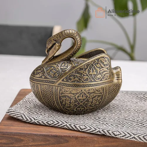 Miniatura 2 de Alisveristime Azucarero de latón recubierto hecho a mano con tapa, plato para caramelos, soporte para sal para barra de café (Kugu Big Bowl)