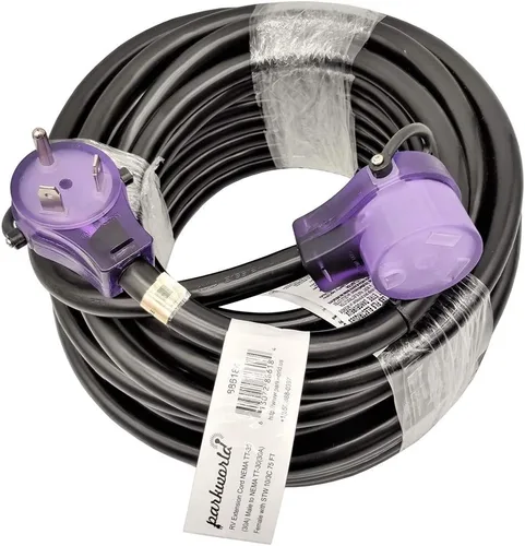 Miniatura 4 de Parkworld Cable de extensión RV 30A NEMA TT-30 con mango, Camper 30amp TT-30P a TT-30R (75 pies)