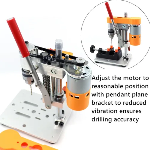 Miniatura 6 de Mini Prensa de Taladro de Precisión Máquina de Perforación de Sobremesa Eléctrica Portátil Perforadora de Mesa CNC Motor 795 Mandril B10 Metal