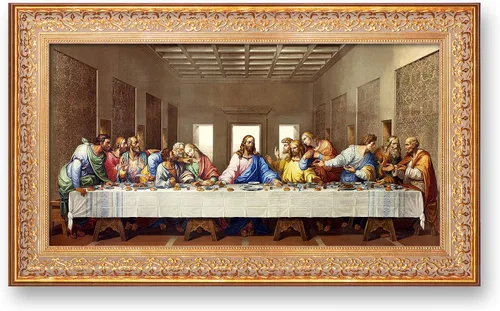 Miniatura 35 de A&T ARTWORK La Última Cena de Leonardo Da Vinci Las reproducciones de arte clásico mundial, impresiones de lienzo Giclee, arte de pared