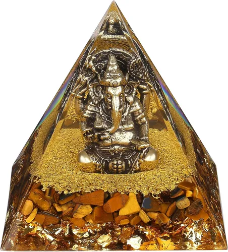 FENGSHUI-CAISHEN Estatuas de Ganesha en pirámide de organita de cristal curativo, estatua de Ganesh, ídolo de Ganesha, figura de Ganapati Ganesh,