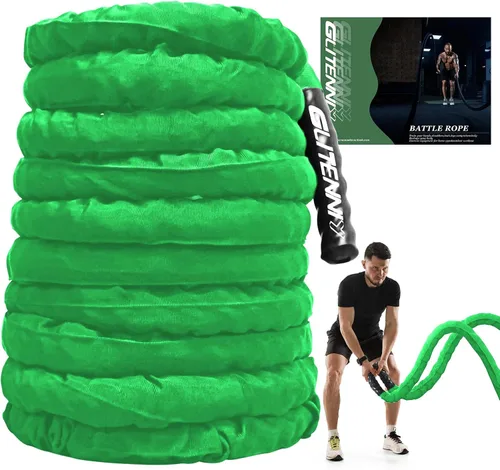 Miniatura 9 de Cuerda de batalla rosa de 1 pulgada, 30 pies, cuerda de batalla para gimnasio en casa, ejercicio para entrenamiento de ejercicio, entrenamiento