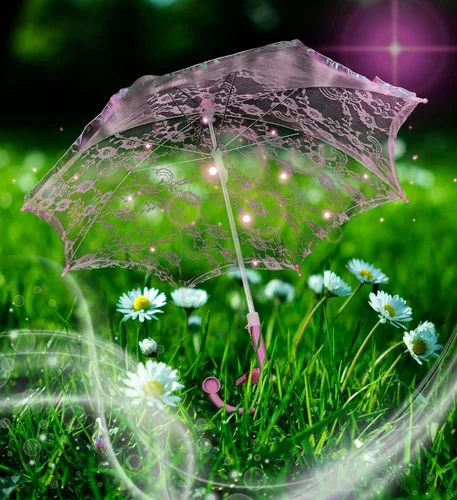 Miniatura 6 de Mozlly Parasol Umbrella With Whistle - Foldable Lace Parasol Tea Party Decorations For Little Girls - 20 Diameter