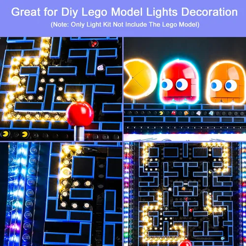 Miniatura 2 de Kit de luz LED mejorado compatible con Lego Icons PAC-Man Arcade Building Blocks Model, versión musical compatible con Lego 10323