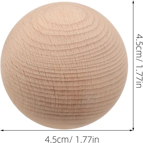Miniatura 2 de TOYANDONA Juego de 3 pelotas de golf de madera de haya para juegos de césped al aire libre, patio trasero, diversión familiar, bolas redondas