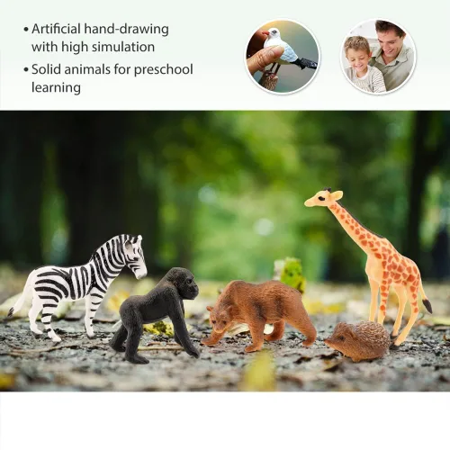 Miniatura 3 de Volnau Mini figuras de juguetes de animales de safari, 12 figuras salvajes en miniatura para niños pequeños, regalo de Navidad, cumpleaños, paquete