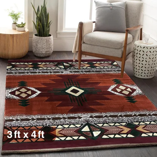 Miniatura 49 de YHSF South West - alfombra estilo nativo americano del suroeste C318 - fácil de limpiar, gruesa, suave, duradera, alfombra inspirada en tribus