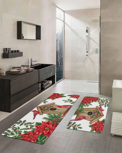 Miniatura 2 de Snowy Farmhouse - Tapete de baño para bañera, antideslizante, de secado rápido y absorbente, de tierra de diatomeas, para fregadero de cocina