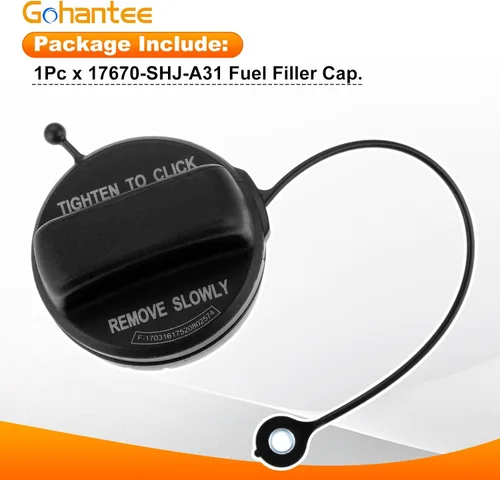 Miniatura 7 de gohantee Tapa de gasolina, conjunto de tapa de depósito de combustible 17670-SHJ-A31 compatible con Honda Accord, CR-V, CR-Z, Element, Odyssey