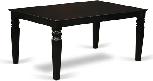 Miniatura 3 de East West Furniture LGBO7-BLK-W - Juego de comedor de 7 piezas que consta de una mesa de comedor rectangular con hojas de mariposa y 6 sillas