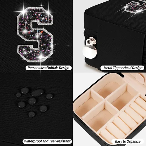 Miniatura 4 de Uygafly Joyero de viaje – Joyero personalizado para mujeres, pequeño organizador de joyas, bonitos organizadores de joyas y estética