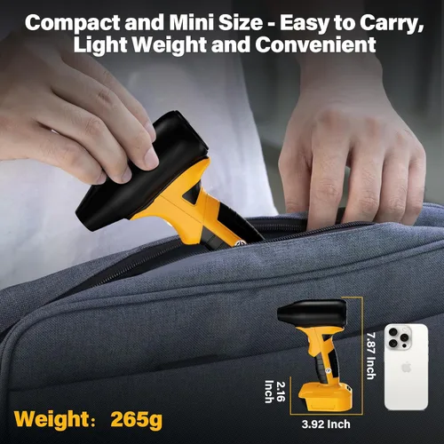 Miniatura 7 de Plumero de aire comprimido, soplador de aire de 130000 RPM para batería DeWalt de iones de litio de 20 V, teclado de limpieza y PC, 4 engranajes