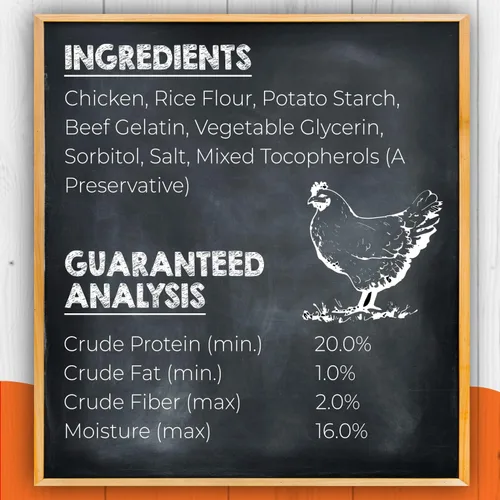 Miniatura 3 de Canine Naturals Receta de pollo masticable, golosinas para perros sin cuero crudo, hechas de pollo criado en Estados Unidos, totalmente natural