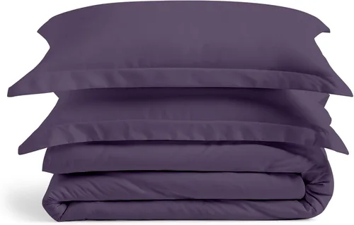 Miniatura 11 de Cosy House Collection Juego de funda de edredón de lujo de 2 piezas, mezcla de rayón derivado del bambú, ropa de cama ultrasuave, protector de Crema