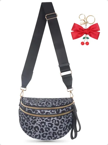 Miniatura 23 de Bum Bag Crossbody Bag para mujer Amplias bolsas Riñoneras cruzadas de nailon Monedero con cinturón para viajar y correr, regalos de moda