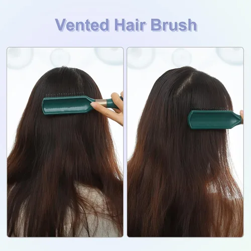 Miniatura 6 de VOCOSTE 1 cepillo de pelo, cepillo desenredante para mujeres y hombres, cepillo de pelo para cabello liso, rizado, largo, corto, seco, verde oscuro