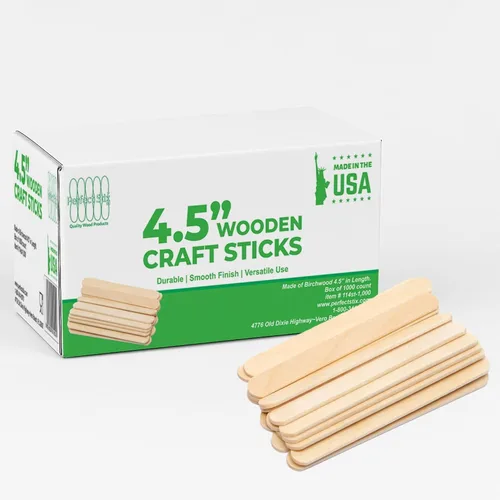 Miniatura 9 de Perfect Stix Palitos de madera para manualidades, 4.5 pulgadas, madera de abedul americano, 1000