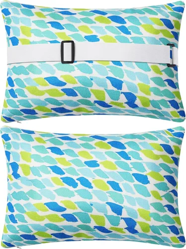 Miniatura 9 de Juexica Paquete de 2 almohadas para tumbona con correa, impermeables, para silla de playa, para el cuello, reposacabezas, banda elástica ajustable