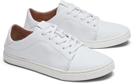 Miniatura 5 de OLUKAI Pehuea Li 'ili - Tenis de cuero para mujer, zapatos casuales para uso diario con tacón caído, suela de goma que no deja marcas, ajuste cómodo