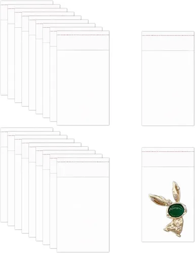 Miniatura 6 de Bolsas de celofán transparente de 1.5 x 2 pulgadas, 200 piezas pequeñas autoadhesivas para violonchelo, bolsas de polietileno OPP adhesivas de 1 mil