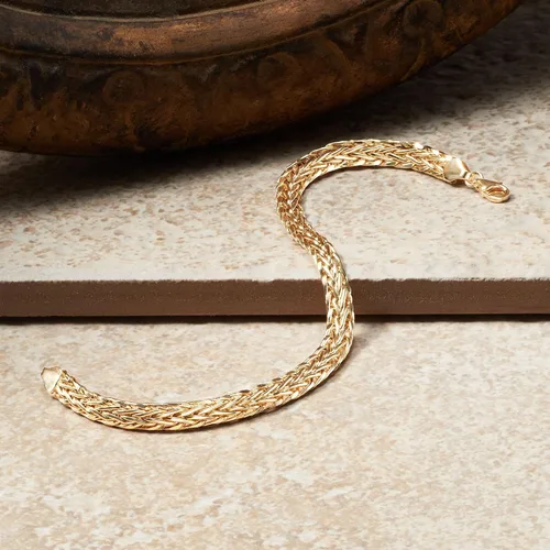 Miniatura 4 de Ross-Simons Pulsera de trigo trenzado de oro amarillo de 14 quilates. 8.5 pulgadas, Oro, Sin gemas.