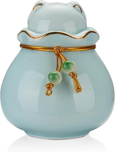 SOITIS Urna conmemorativa para mascotas para cenizas de gato o perro, 3.54 x 3.15 pulgadas, elegante recuerdo de cerámica con tapa en forma de gato