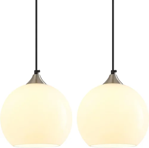 Miniatura 19 de Luces colgantes de cristal verde claro, iluminación de isla de cocina, luminarias de luz colgante de globo, iluminación colgante moderna