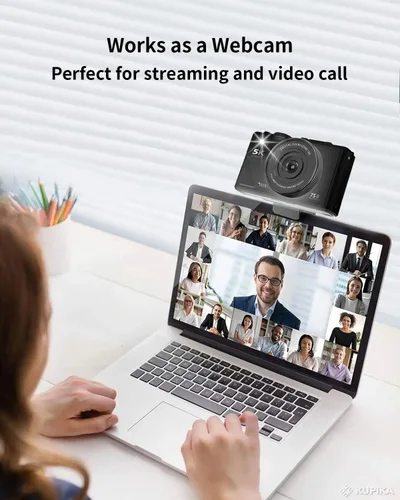 Miniatura 8 de Cámara digital 5K para fotografía con WiFi, cámara de vlogging Ultra HD de 75MP para YouTube con pantalla abatible de 180° de 3 pulgadas, cámaras